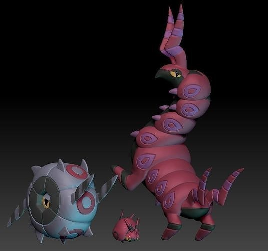 Pokemon Venipede Whirlipede Scolipede 3D print model