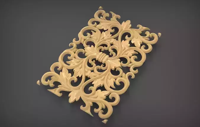Floral Wood Carving for Furniture - 17 3D model
