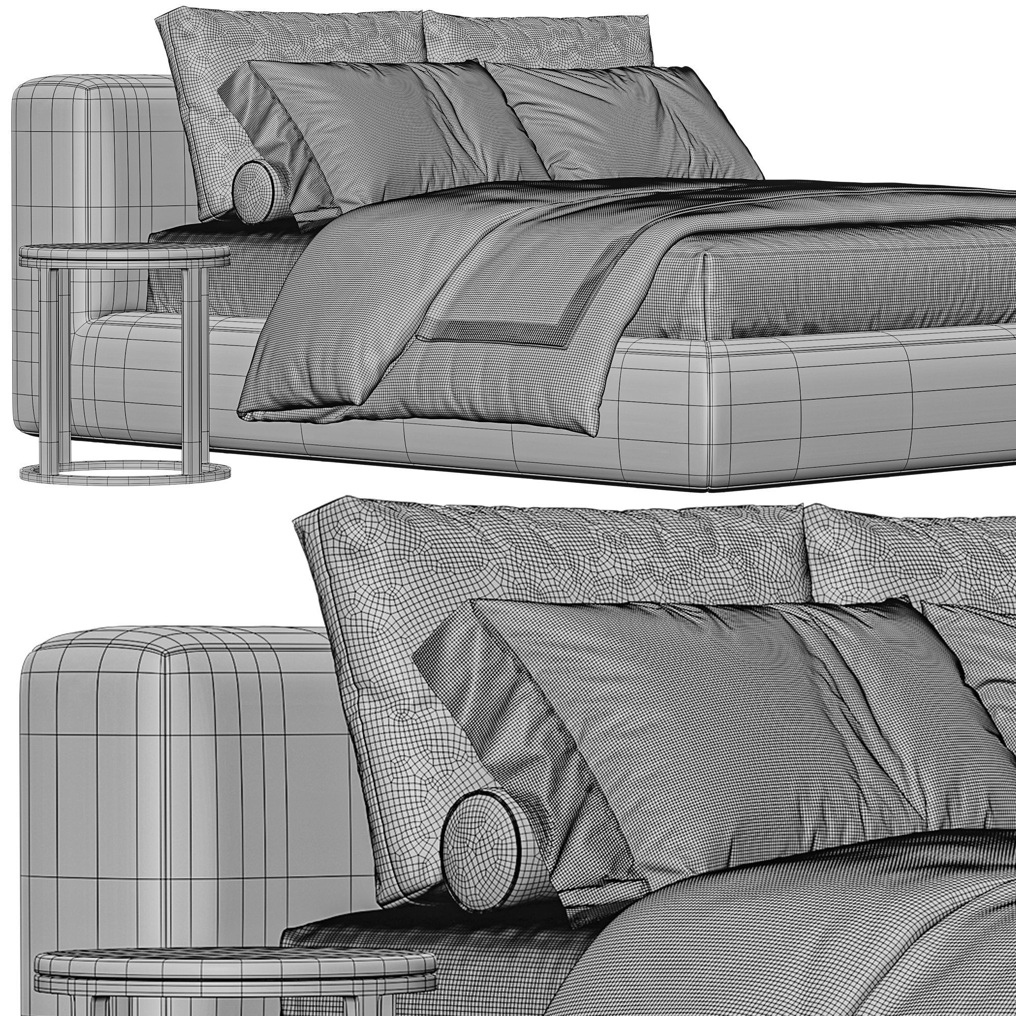 Restoration Hardware Cloud Platform Bed 3D model_7