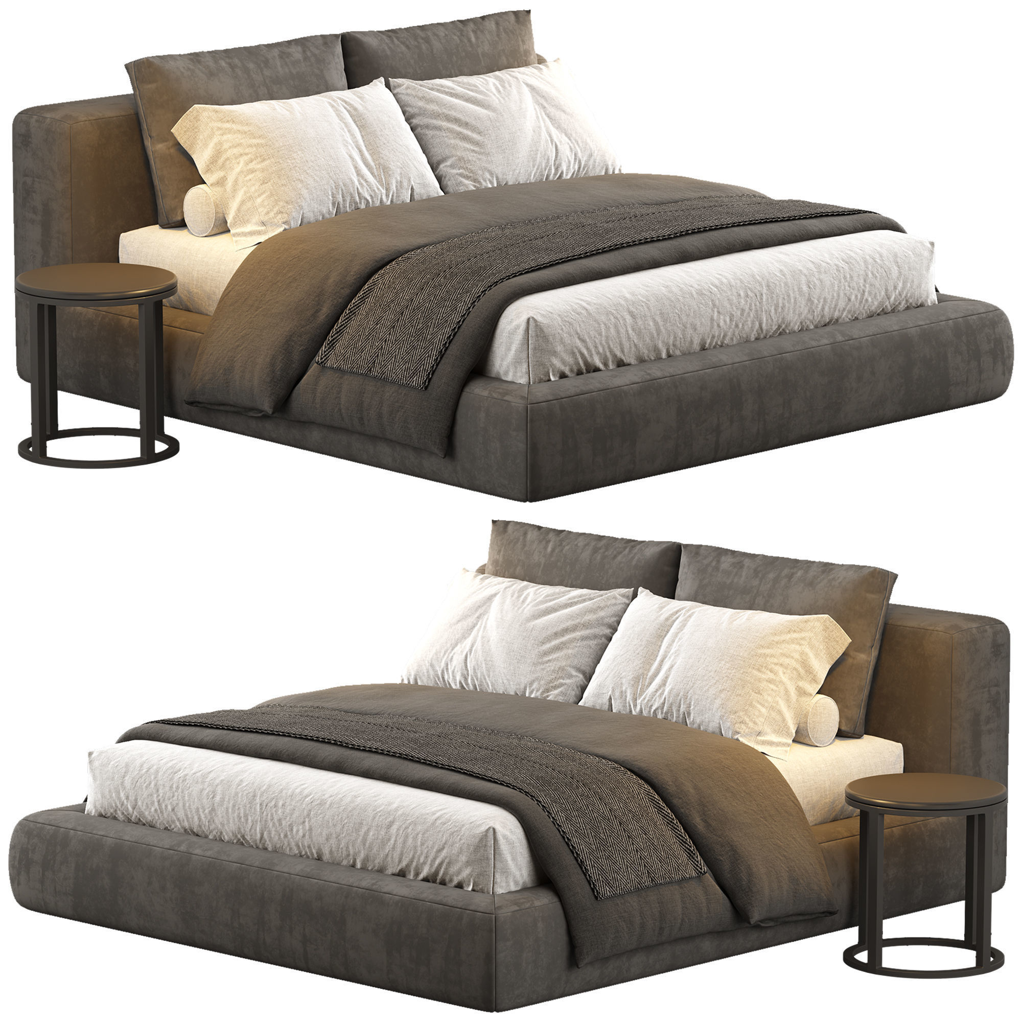 Restoration Hardware Cloud Platform Bed 3D model_5
