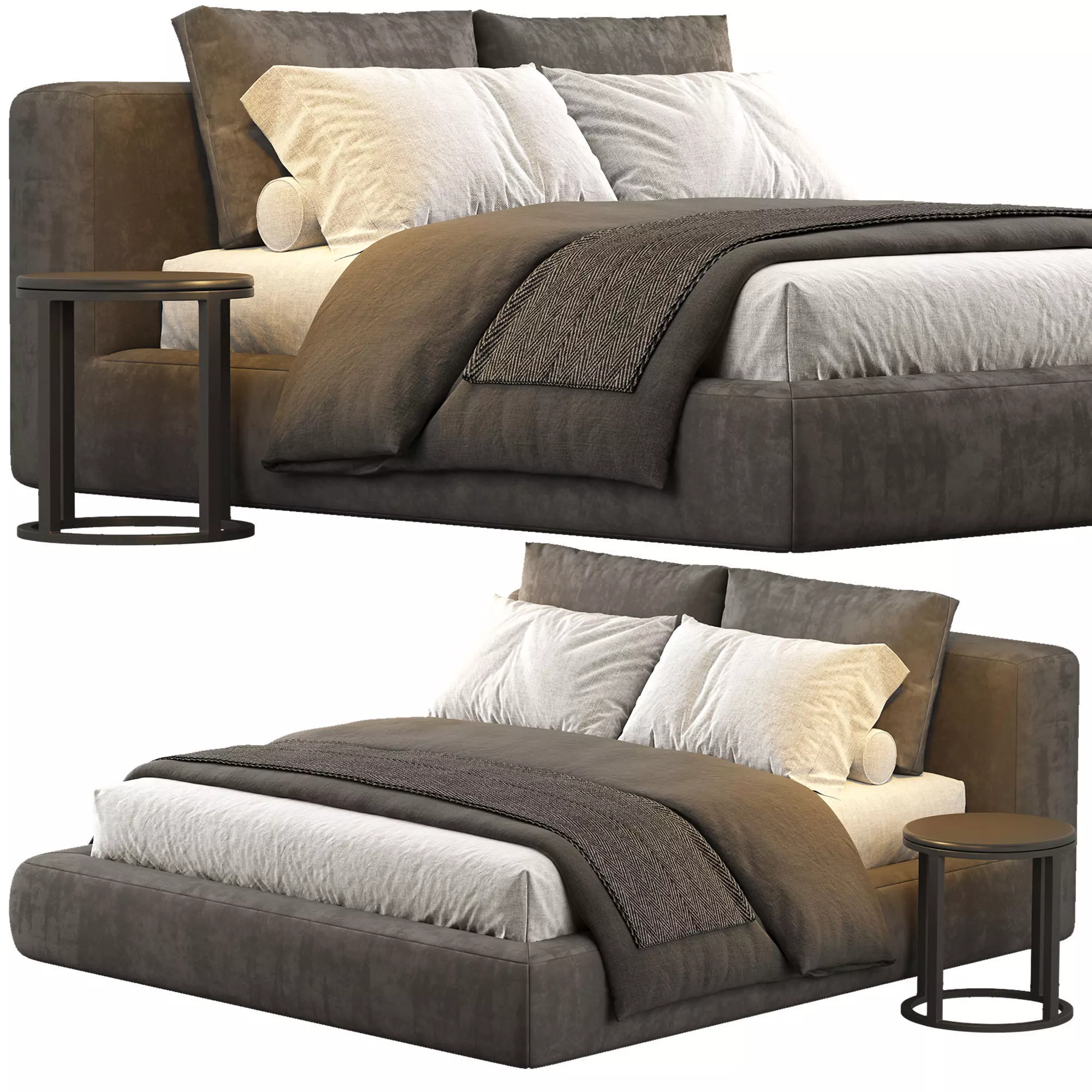 Restoration Hardware Cloud Platform Bed 3D model_0