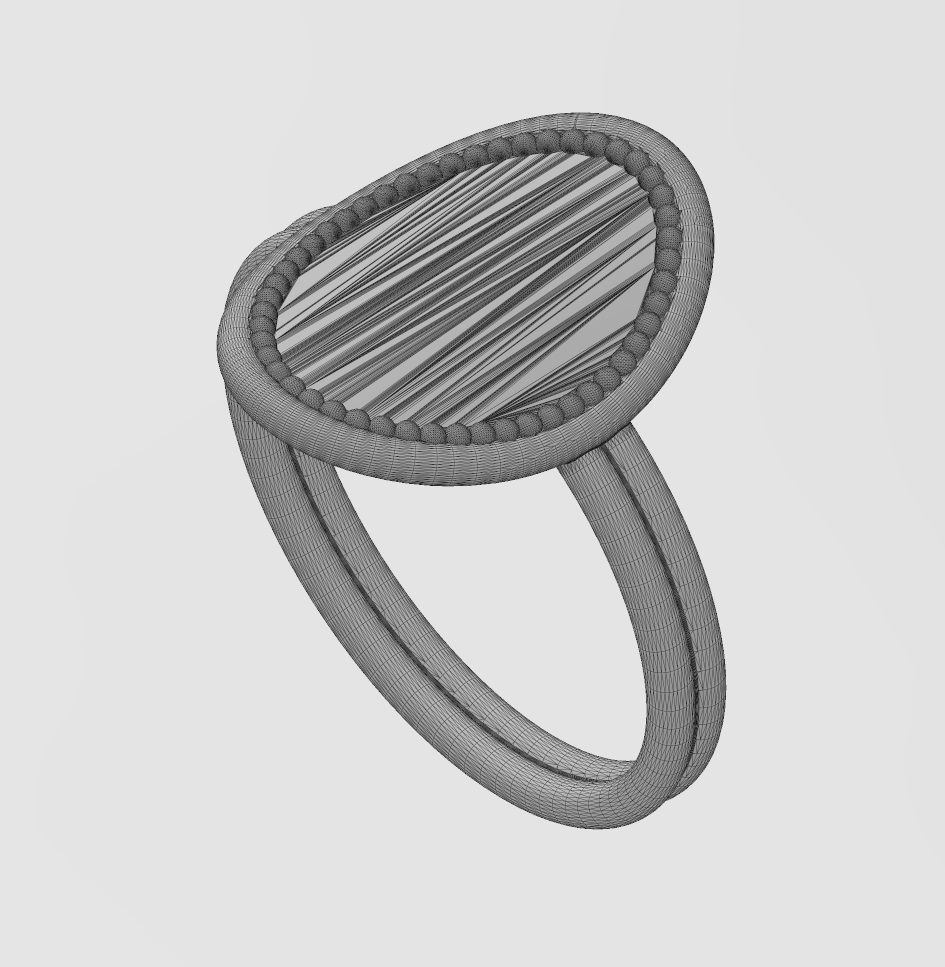 Beaded oval wire ring US sizes 6 7 8 3D print model_13