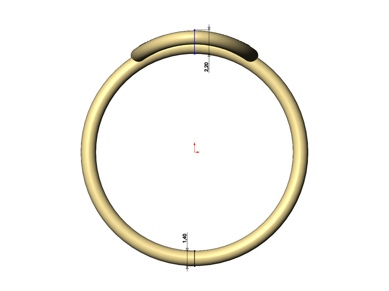 Beaded oval wire ring US sizes 6 7 8 3D print model_8