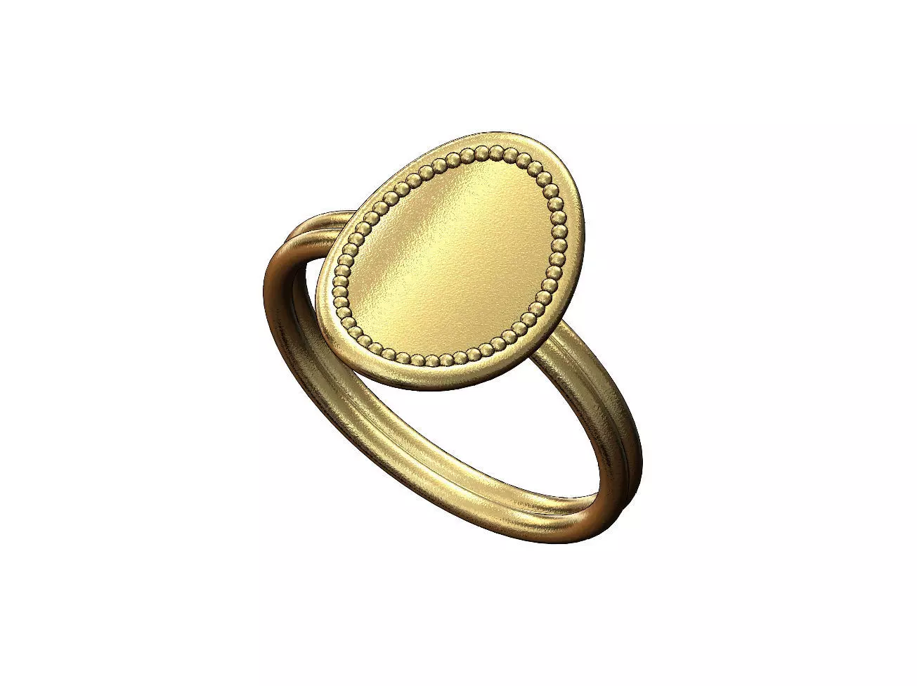 Beaded oval wire ring US sizes 6 7 8 3D print model_0