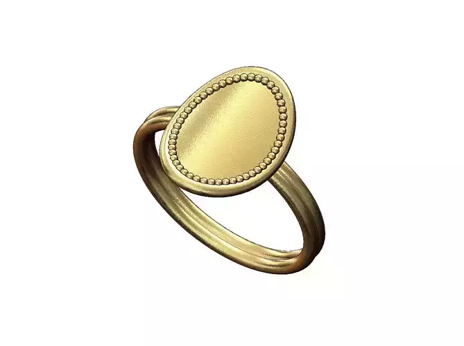 Beaded oval wire ring US sizes 6 7 8