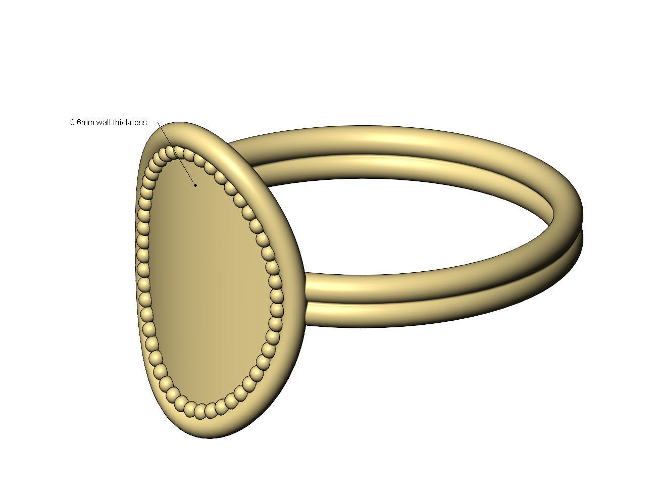 Beaded oval wire ring US sizes 6 7 8 3D print model_7
