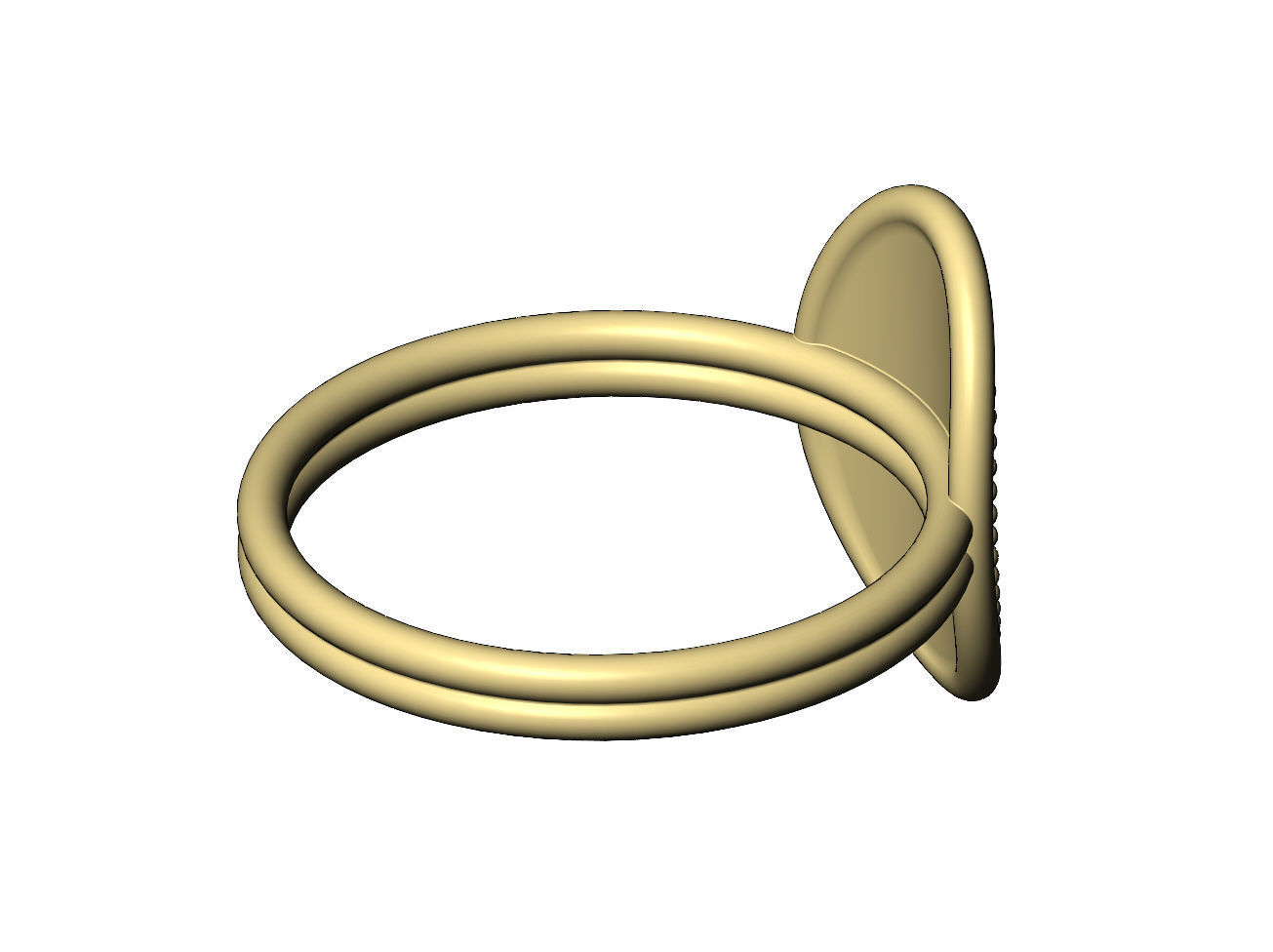 Beaded oval wire ring US sizes 6 7 8 3D print model_5