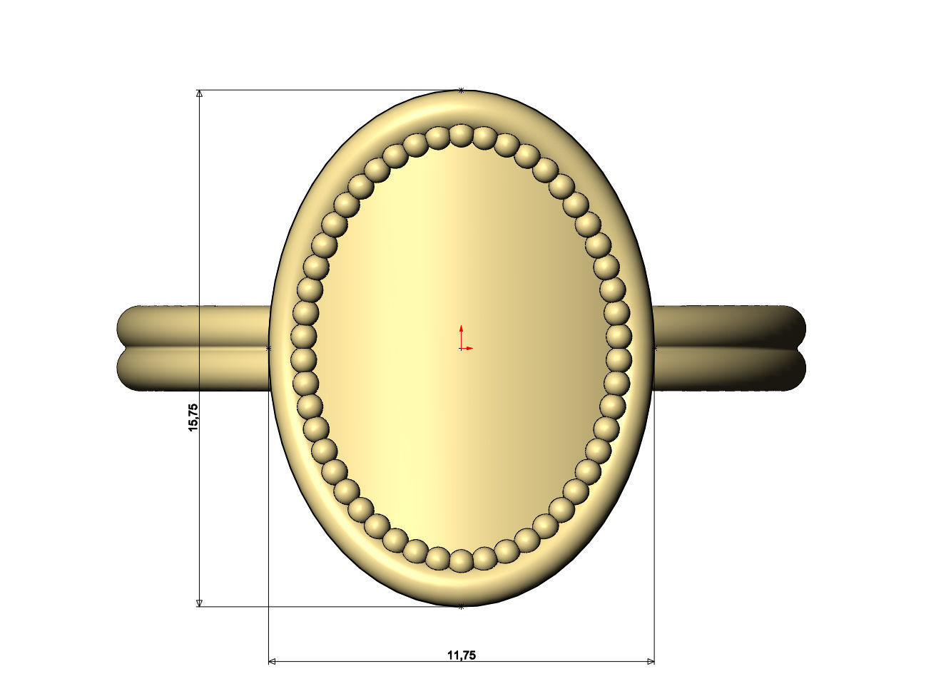 Beaded oval wire ring US sizes 6 7 8 3D print model_6