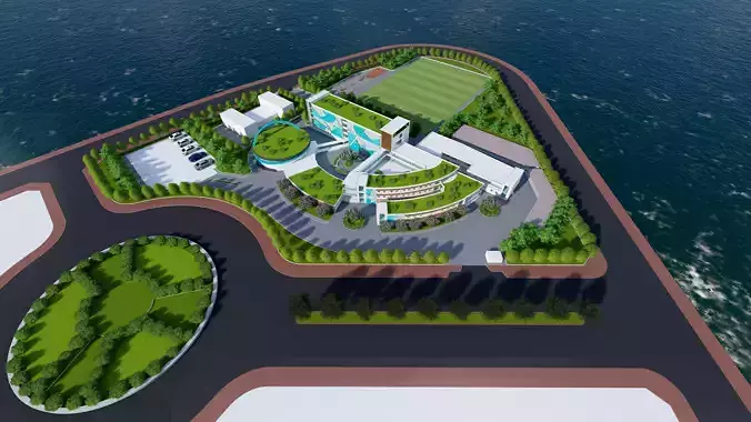 Colleges building near ocean