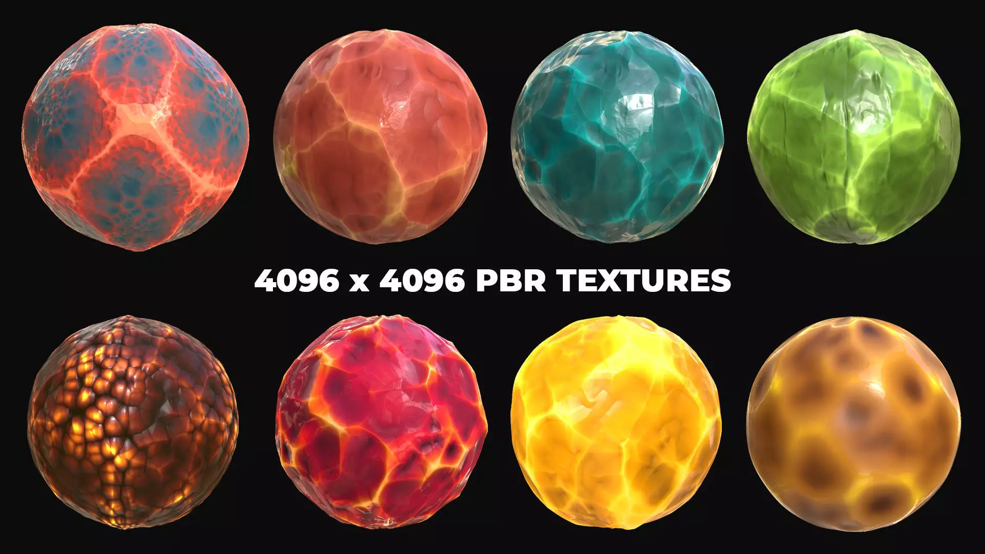 8 Stylized and Seamless Crystals PBR Materials - Set 2 Texture_0