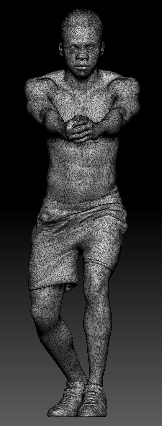 African guy playing volleyball 338 Low-poly 3D model_6