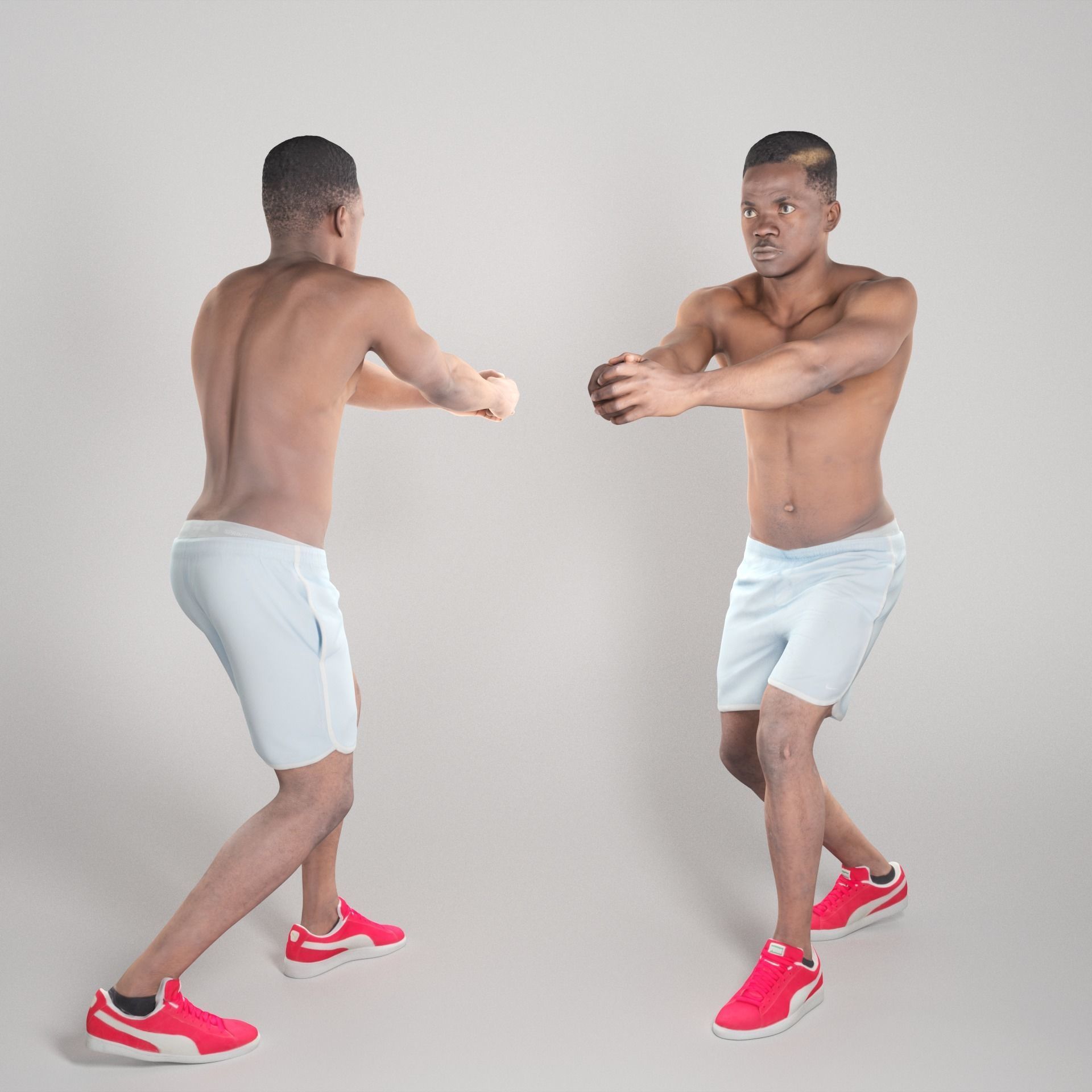 African guy playing volleyball 338 Low-poly 3D model_1