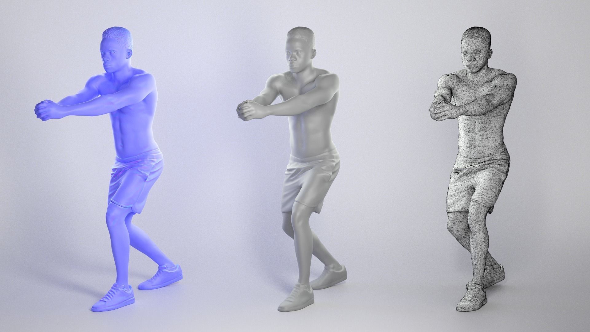 African guy playing volleyball 338 Low-poly 3D model_3