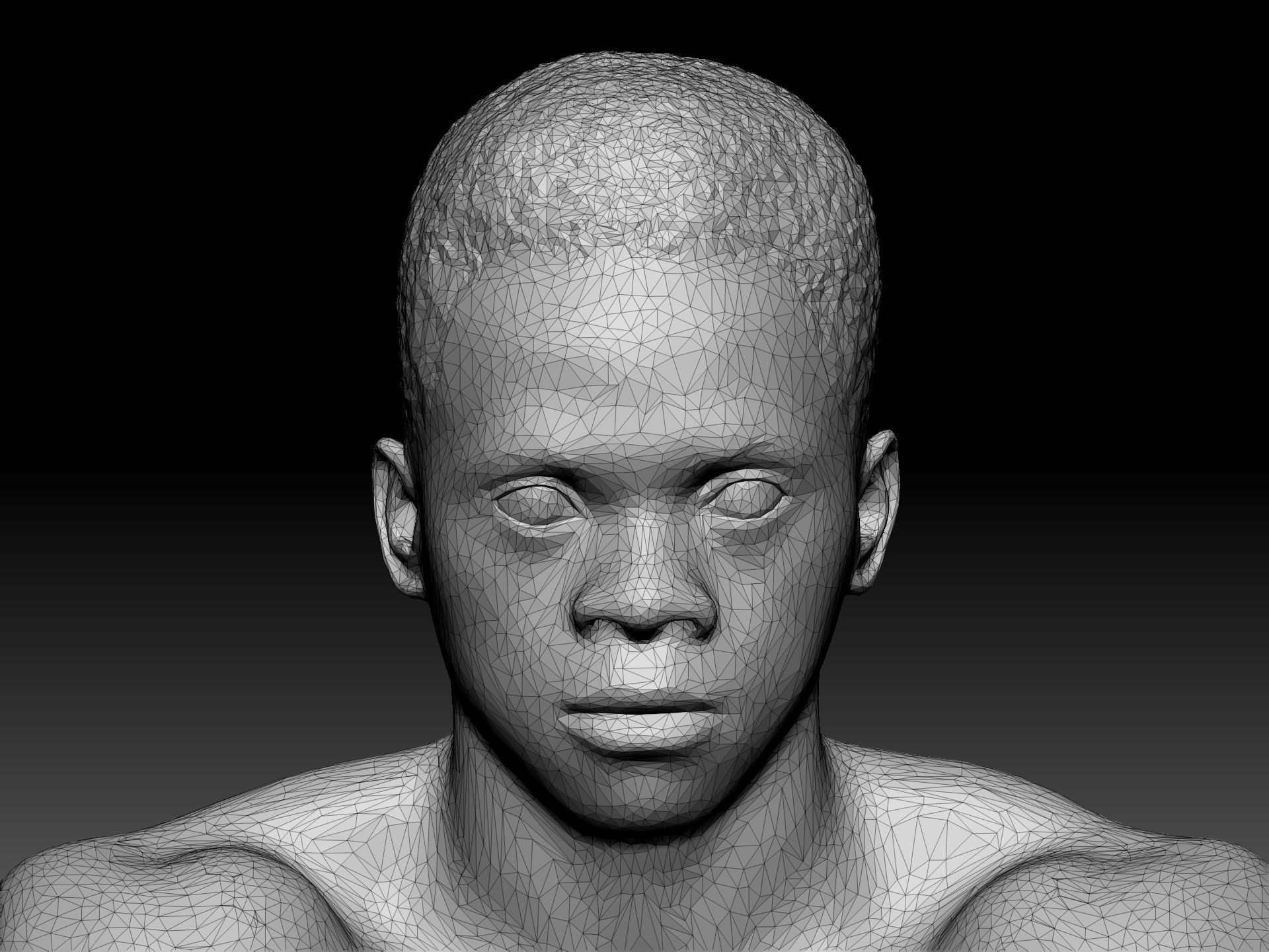 African guy playing volleyball 338 Low-poly 3D model_7