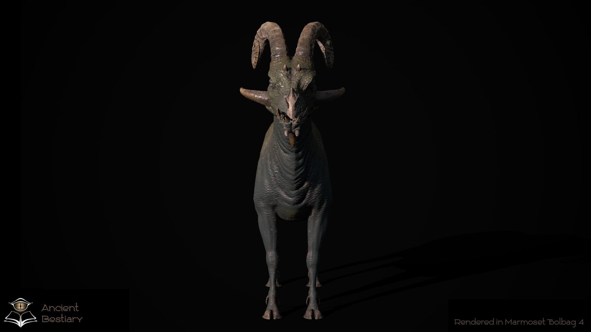 Fantasy Goat Low-poly 3D model_7