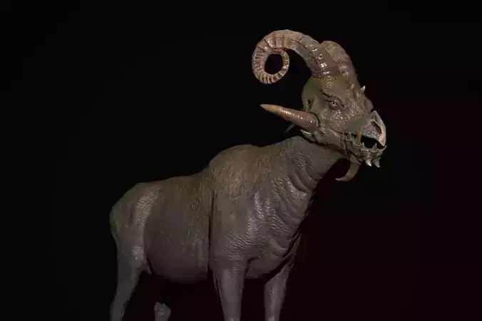 Fantasy Goat Low-poly 3D model