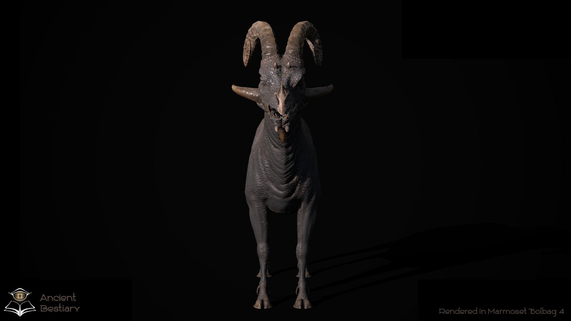 Fantasy Goat Low-poly 3D model_17