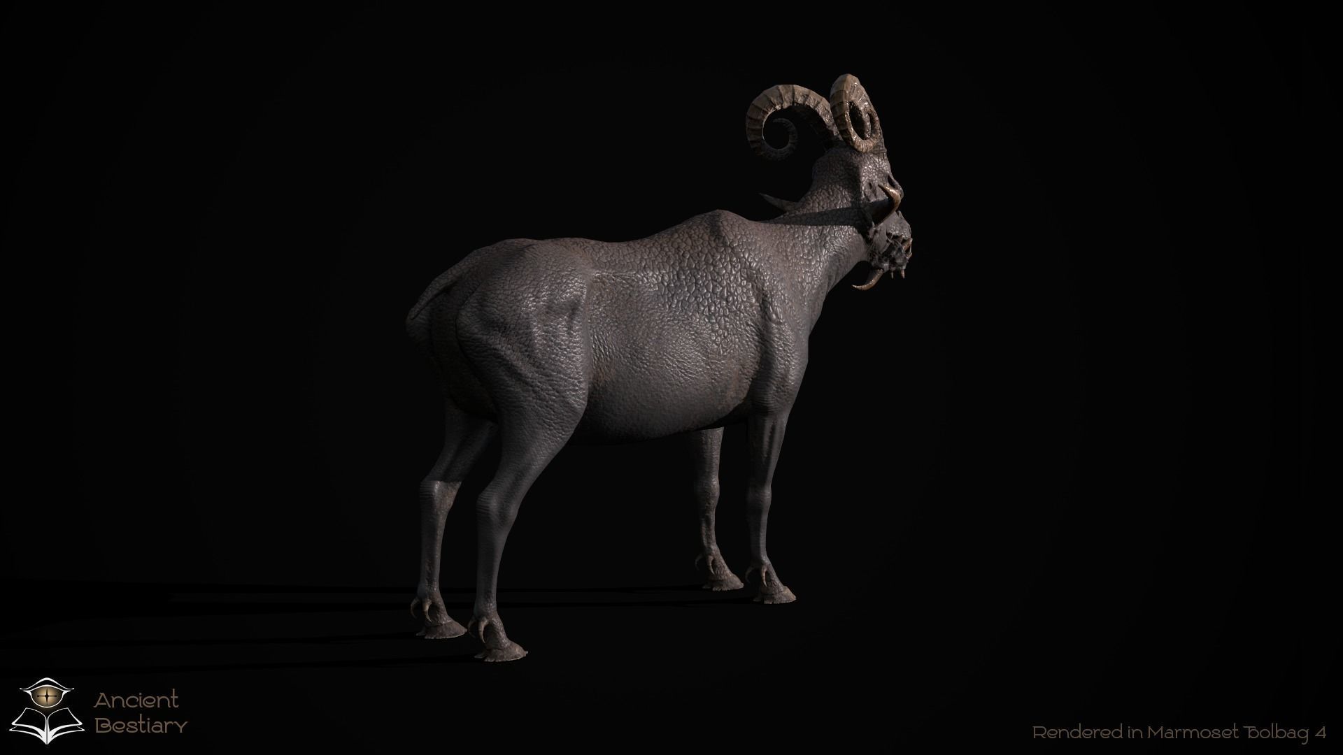 Fantasy Goat Low-poly 3D model_15