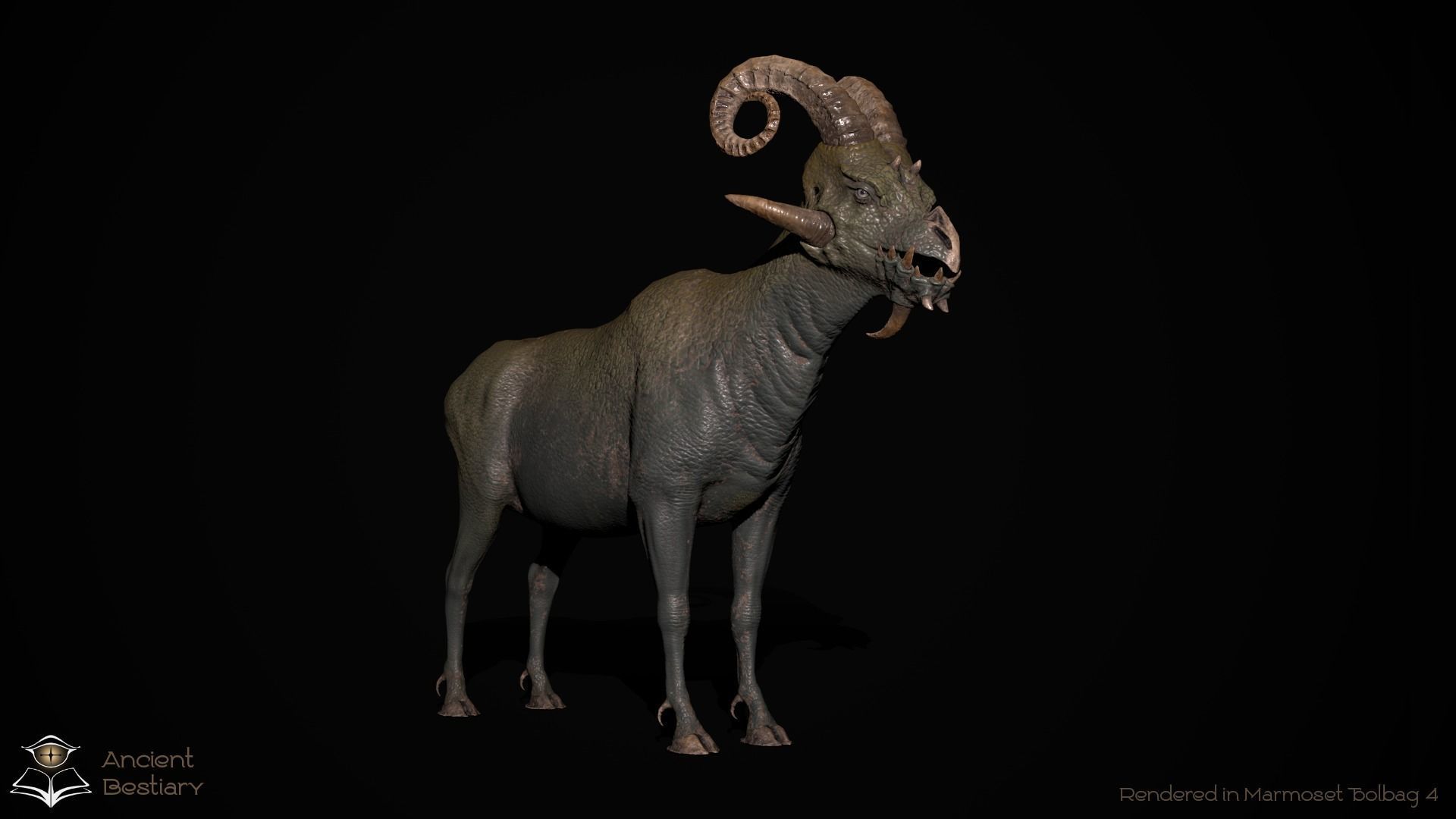 Fantasy Goat Low-poly 3D model_3