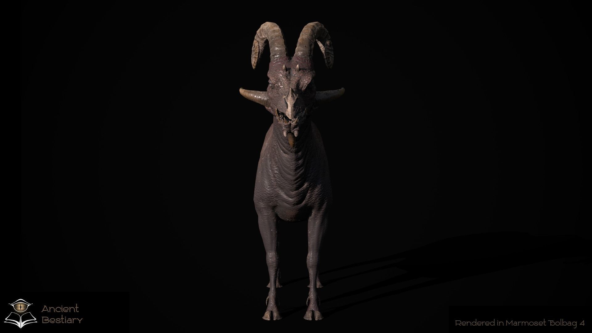 Fantasy Goat Low-poly 3D model_12