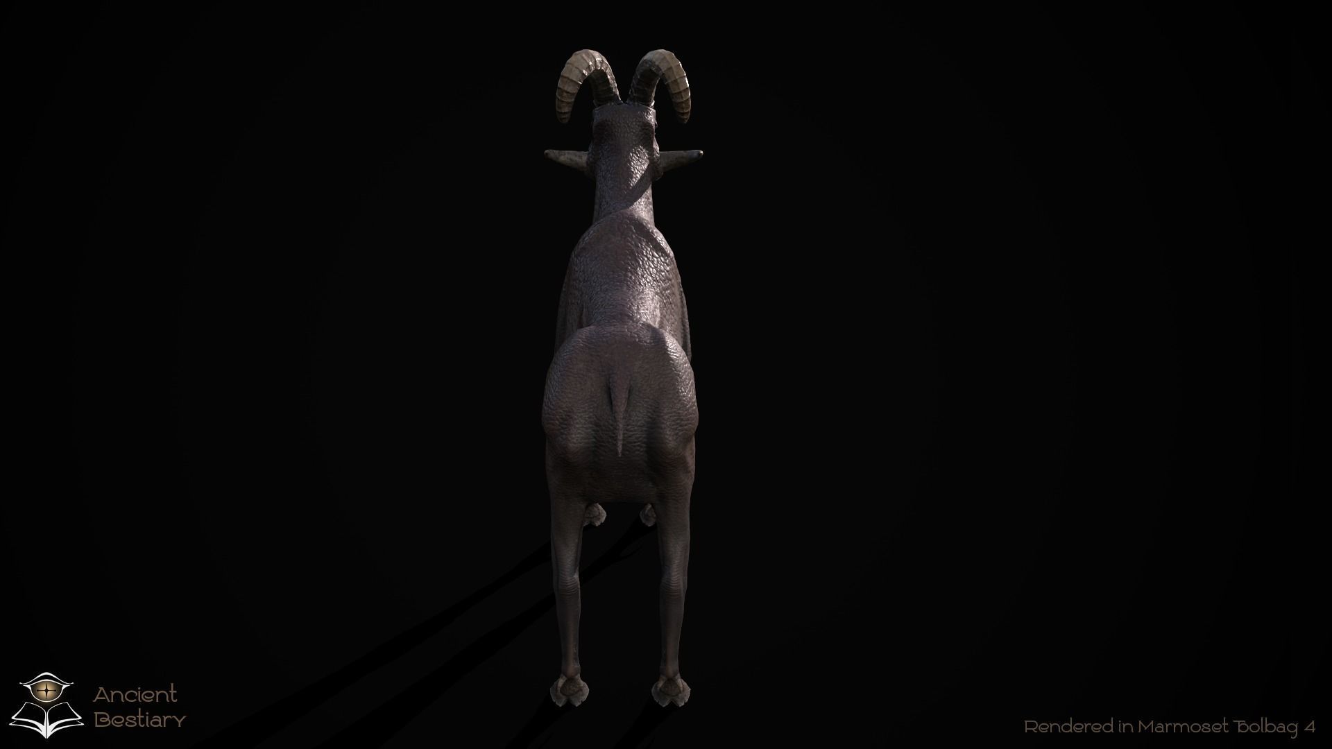 Fantasy Goat Low-poly 3D model_11