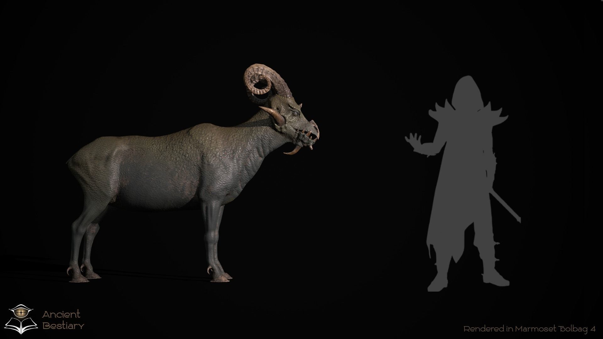 Fantasy Goat Low-poly 3D model_18