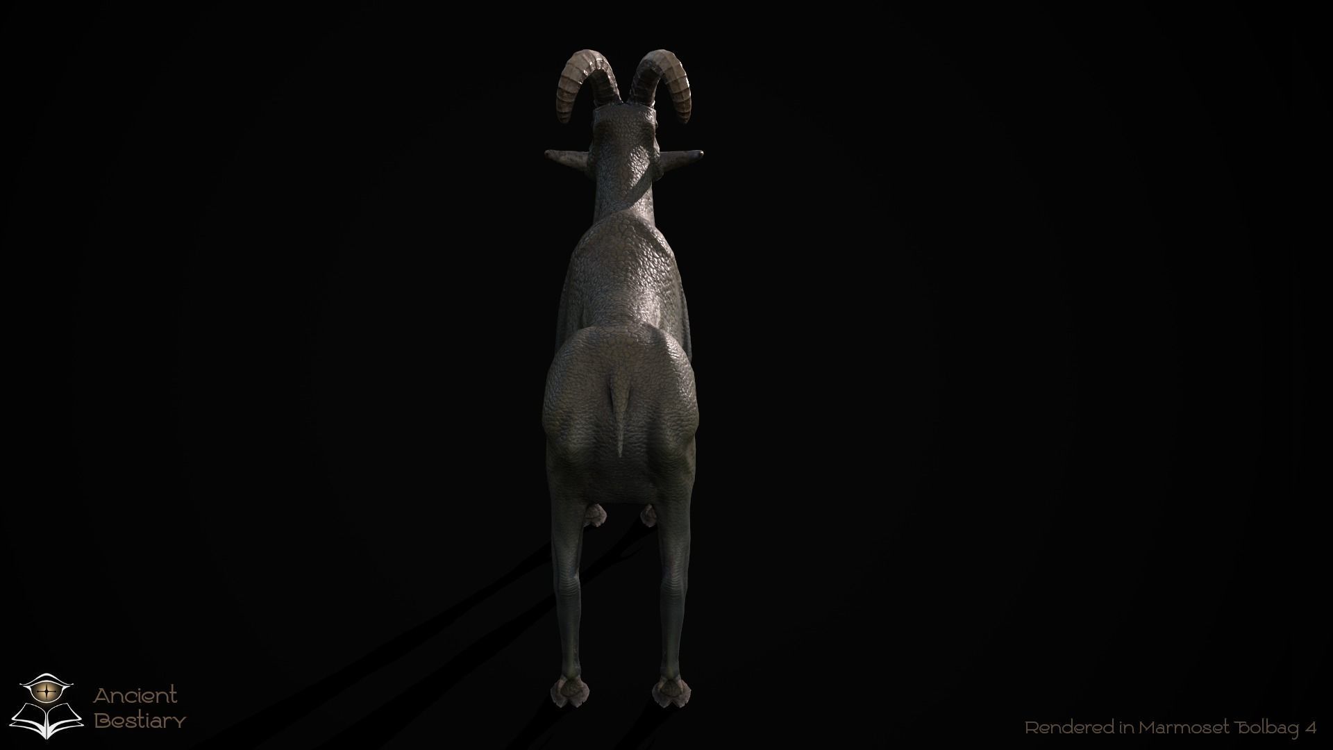 Fantasy Goat Low-poly 3D model_6