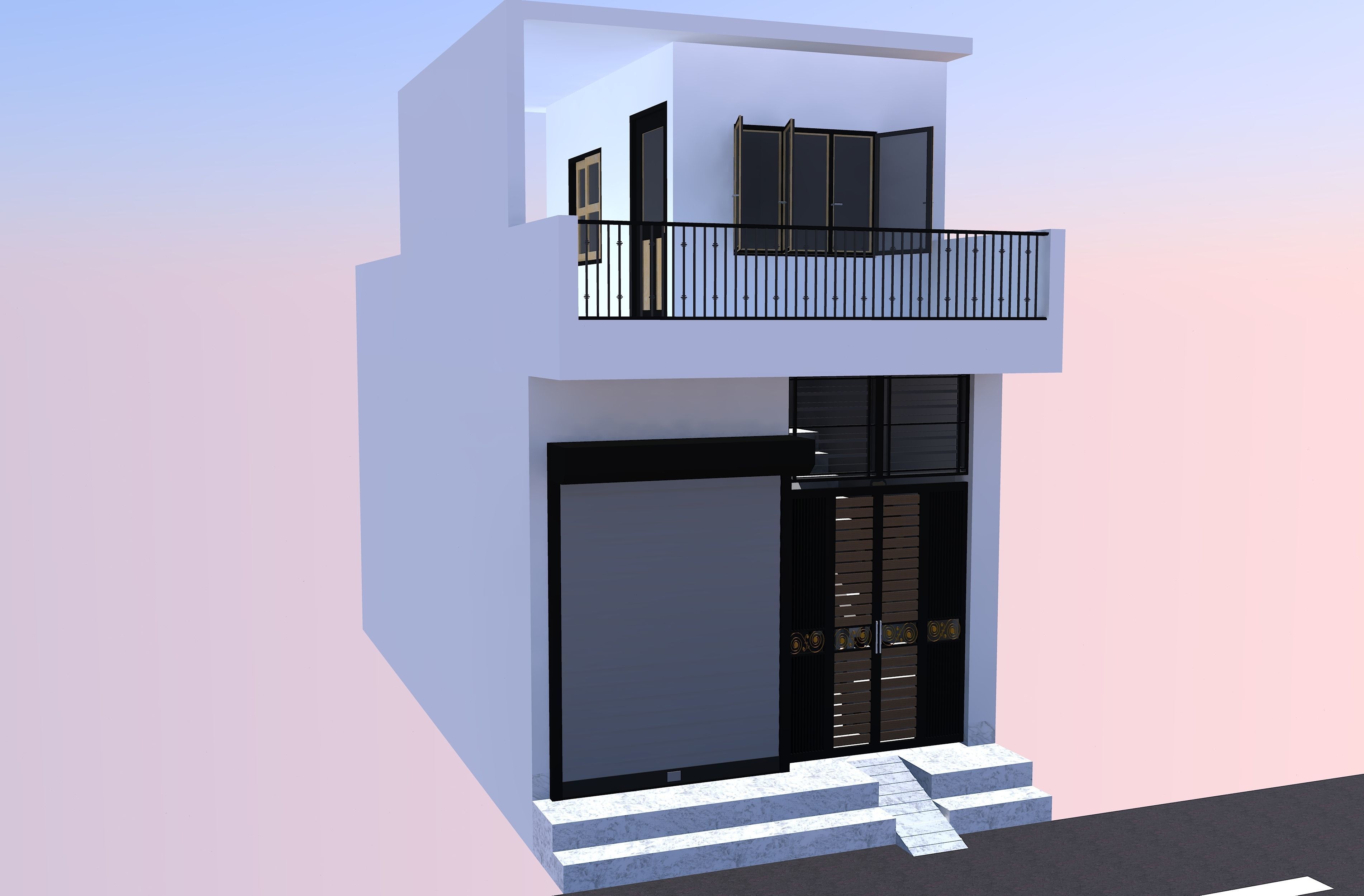 One Room Residence 15 feet X 31 feet 3D print model_4