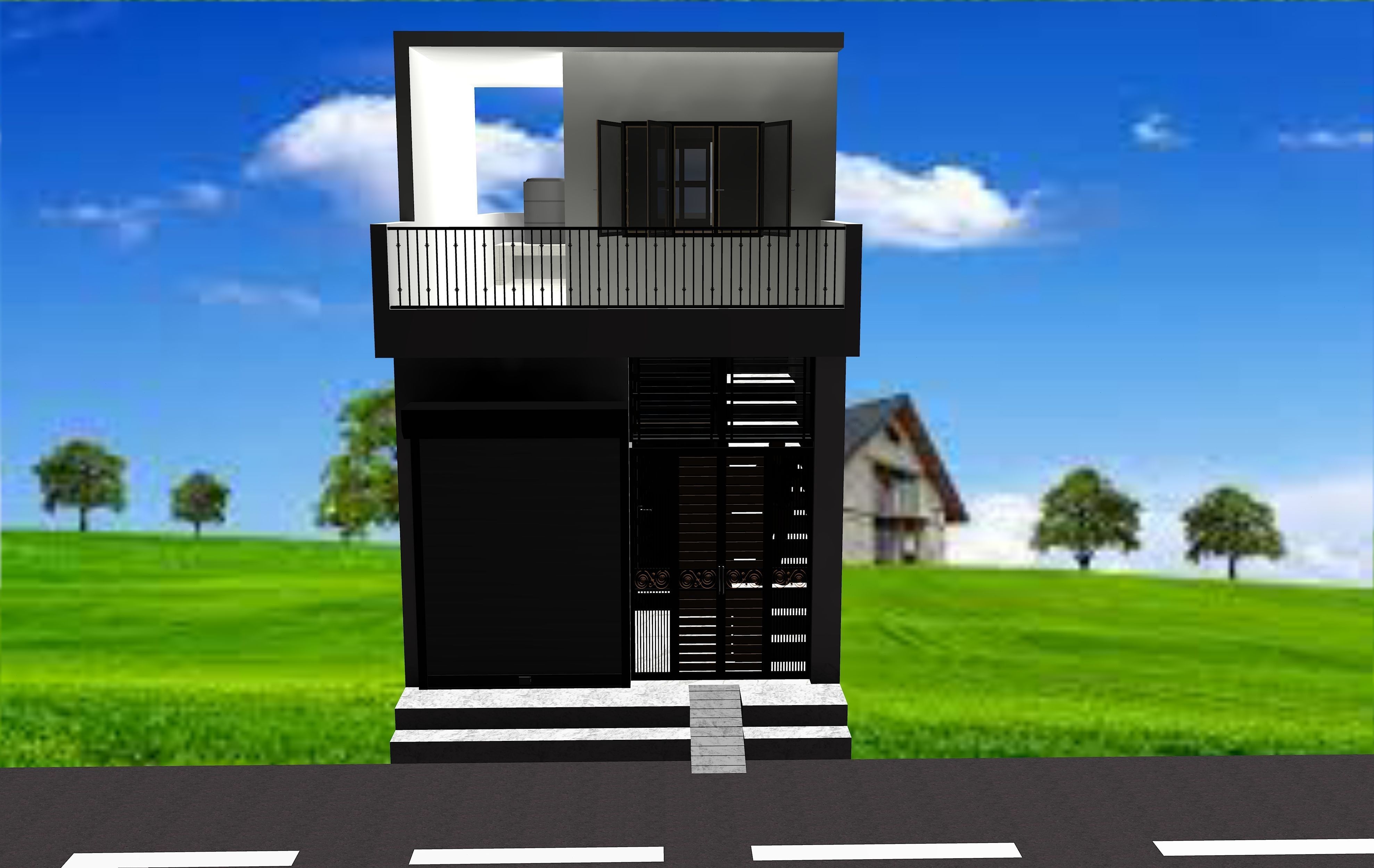 One Room Residence 15 feet X 31 feet 3D print model_2