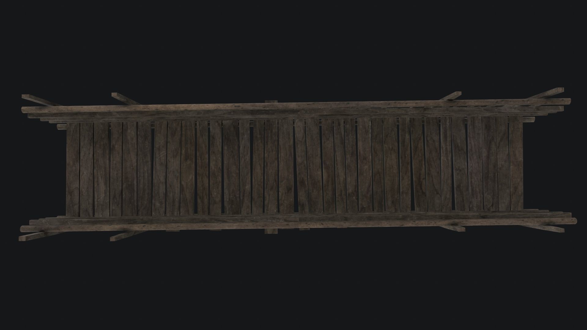 Old Wooden Bridge Low-poly 3D model_10