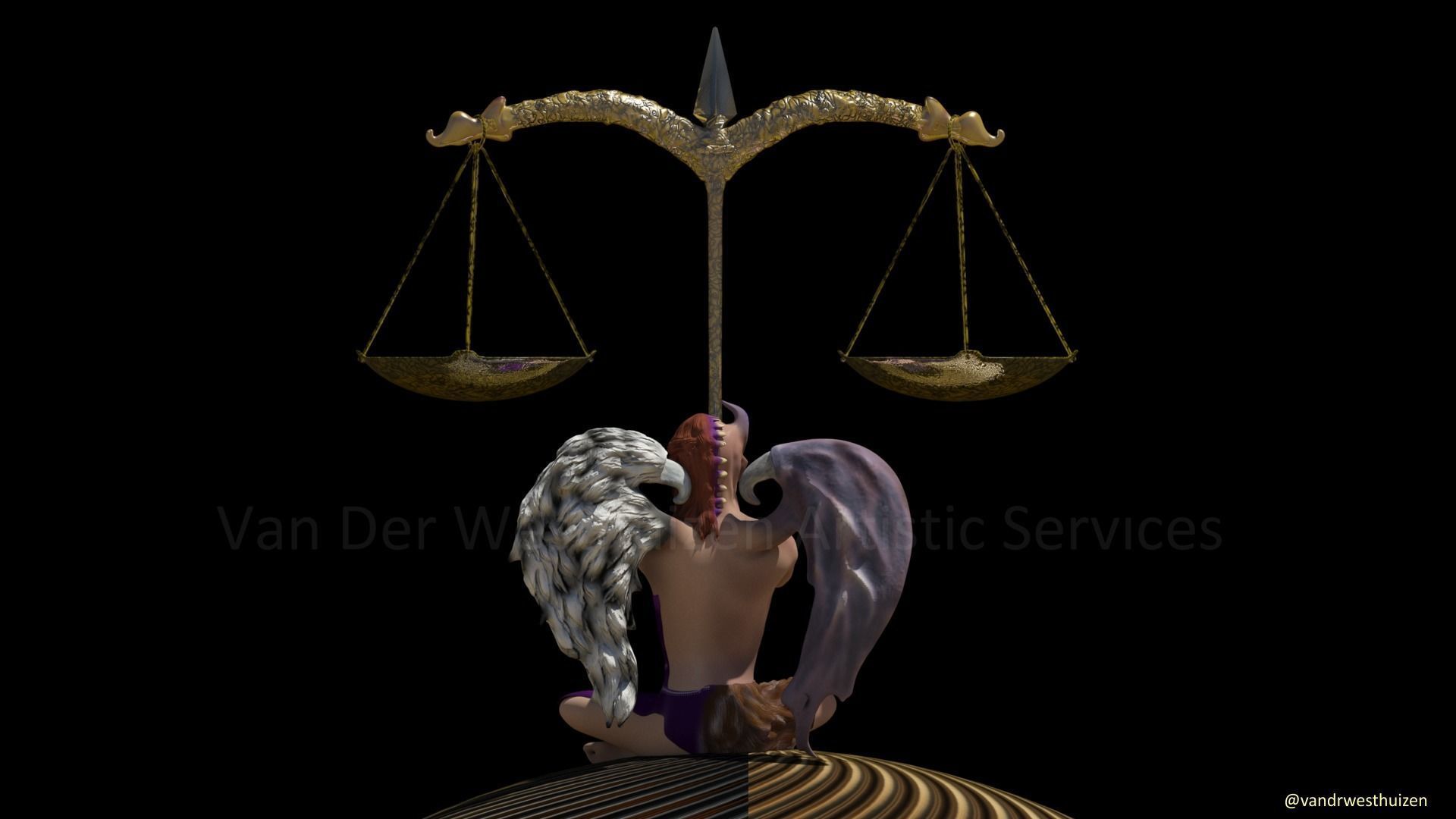 Libra Scales 3D model_2