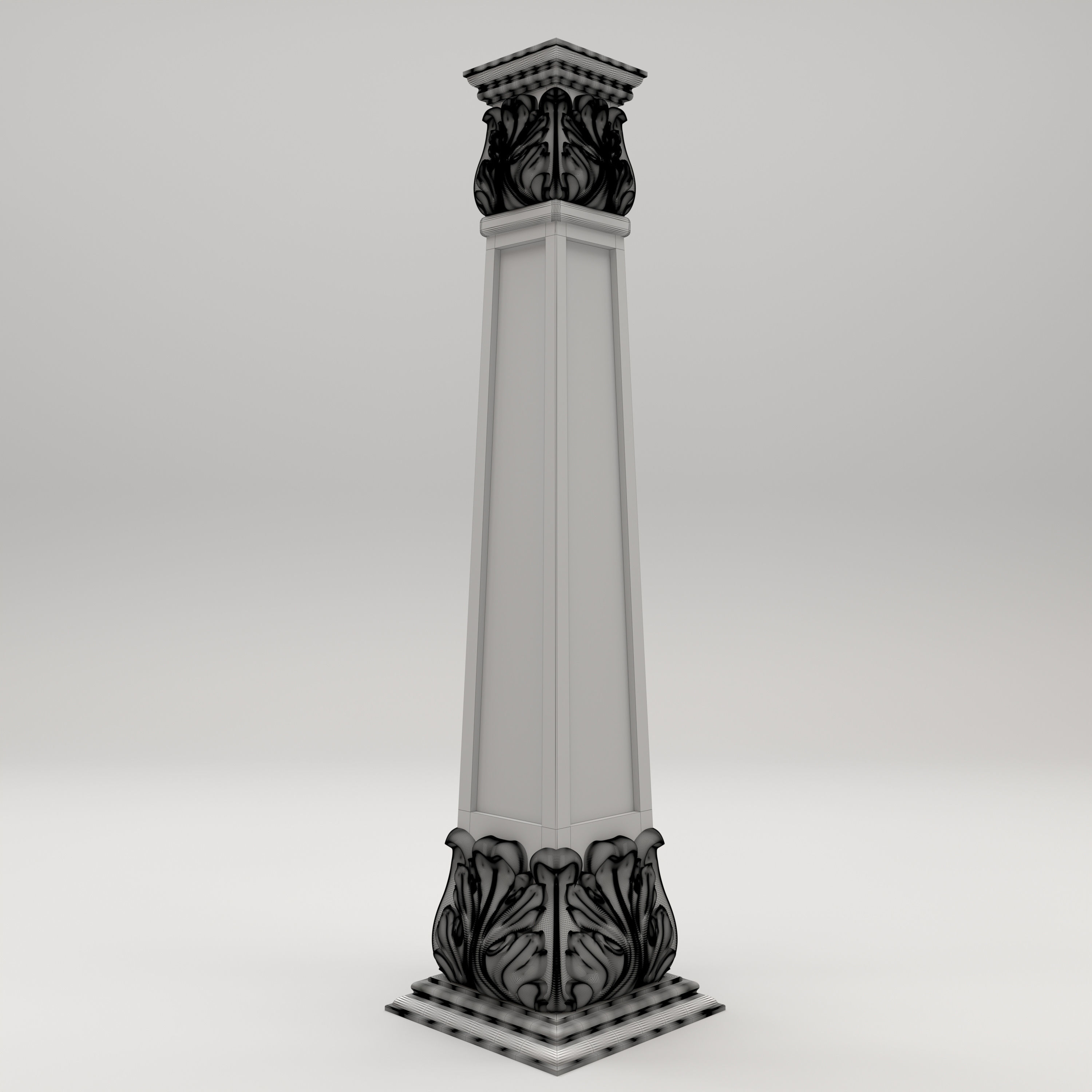 Carved Column 3D model_5