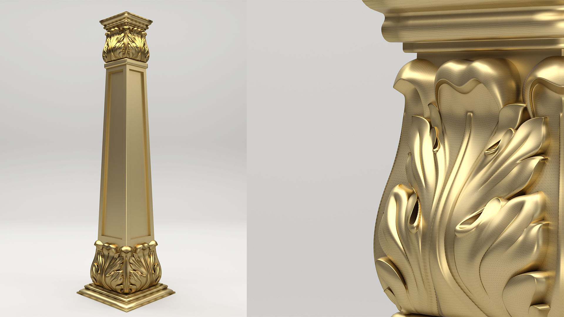 Carved Column 3D model_1