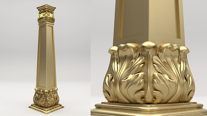 Carved Column 3D model