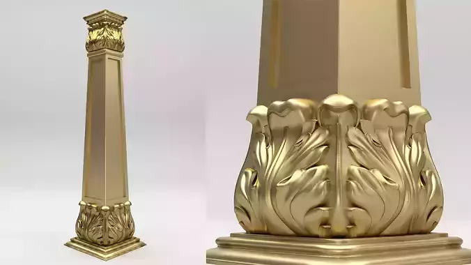 Carved Column 3D model Carved Column 3D model