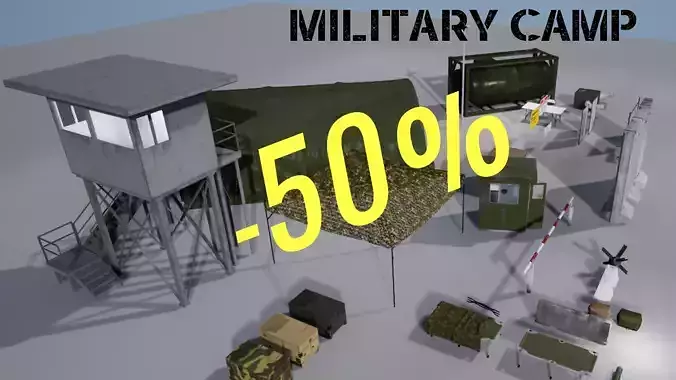 small military camp pack only unreal engine files 3D model