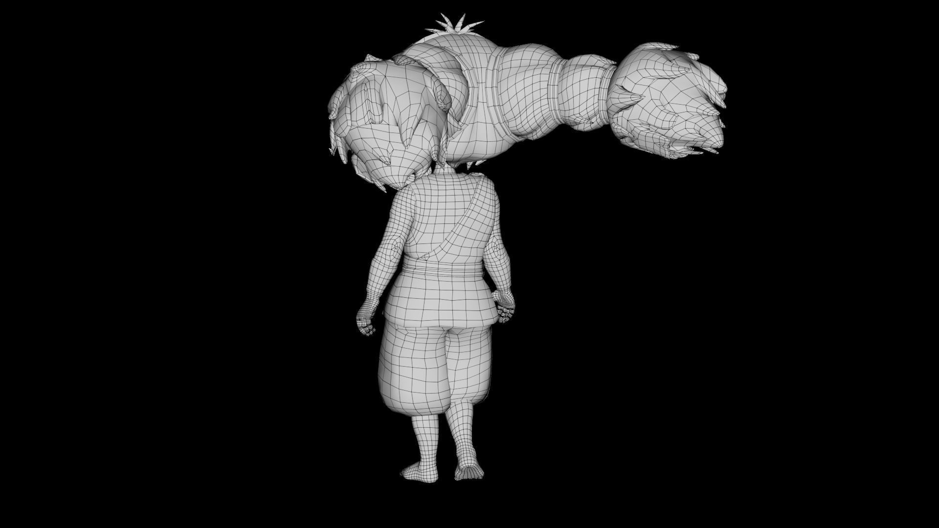 Cartoon  Girl Hoki Rigged  Low-poly 3D model_8