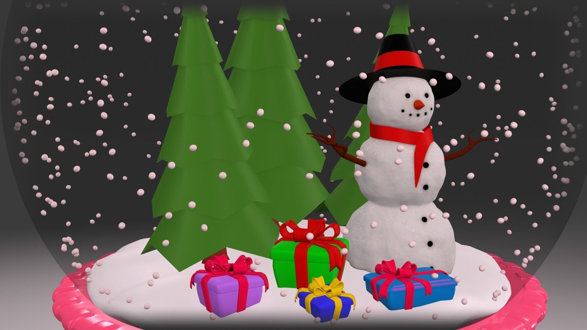 SnowGlobe Animation 3D model_2