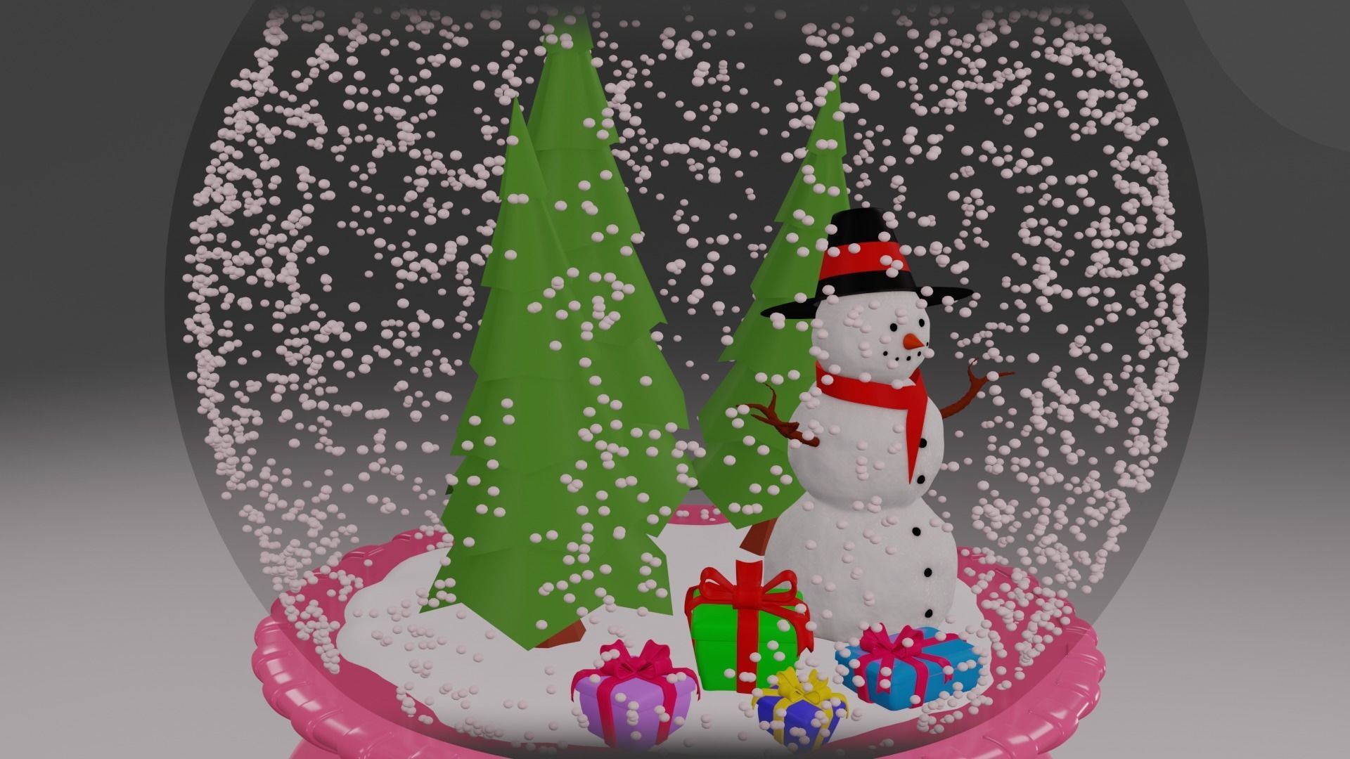 SnowGlobe Animation 3D model_8