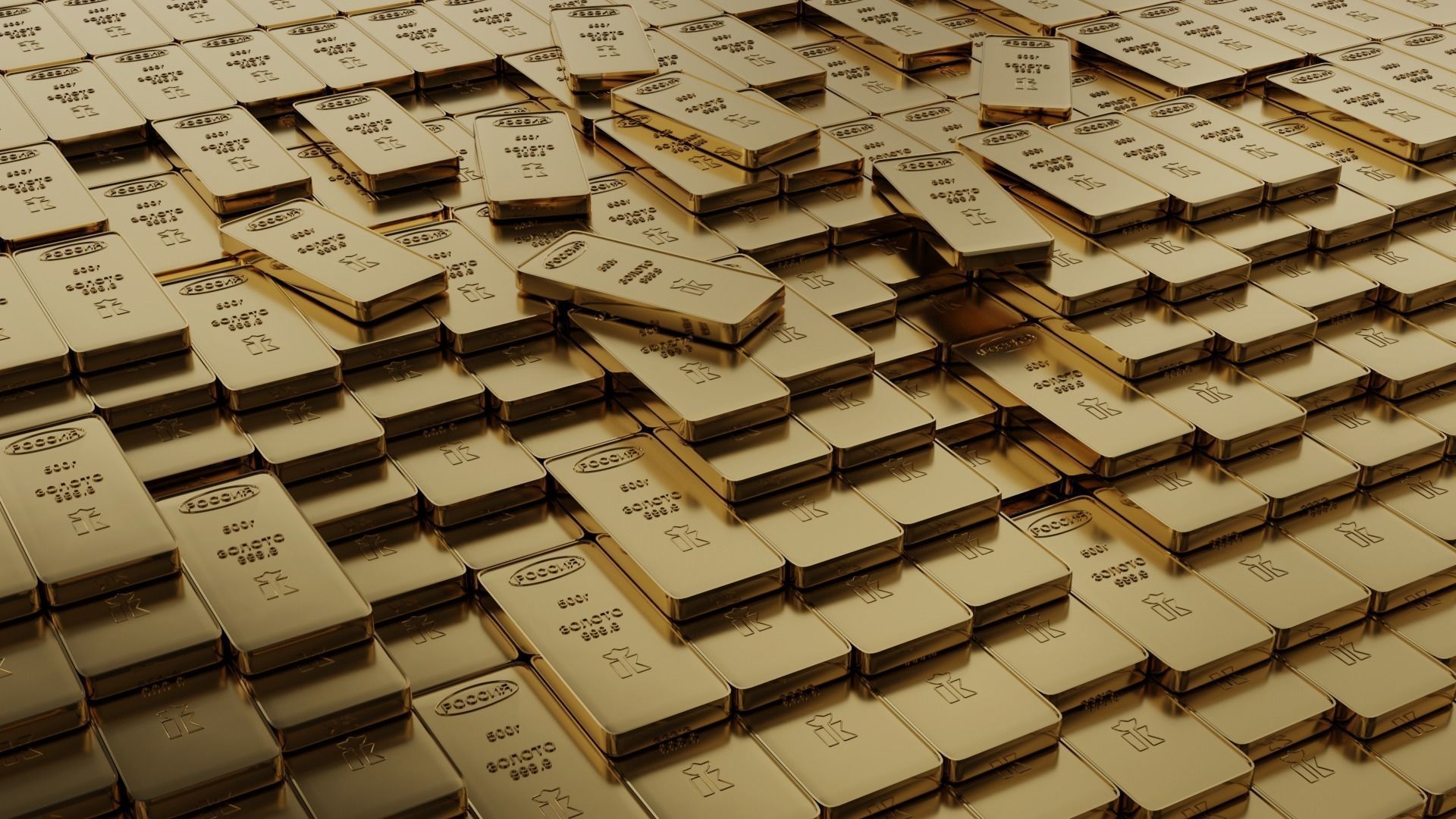 Gold bars 500gr 3D model_5