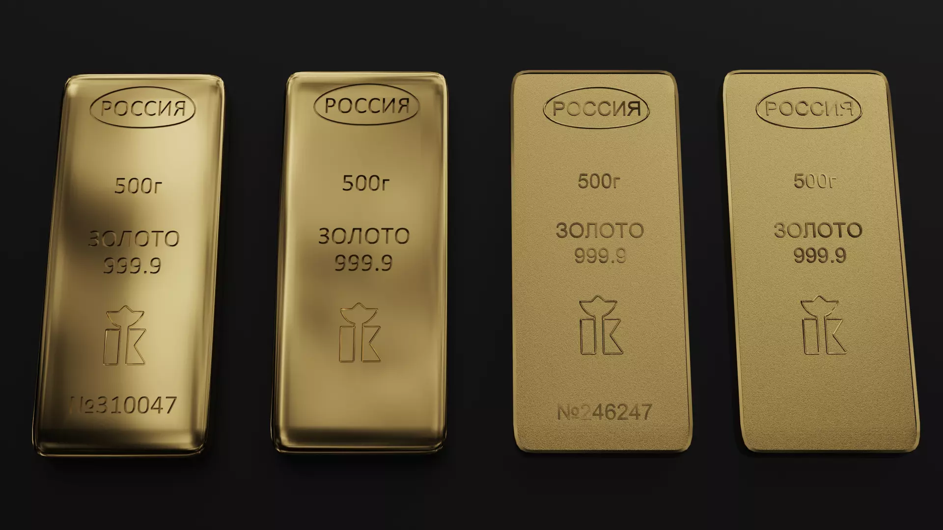 Gold bars 500gr 3D model_0
