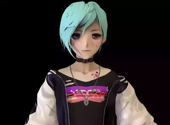 game ready Low Poly Anime Character 10 Low-poly 3D model