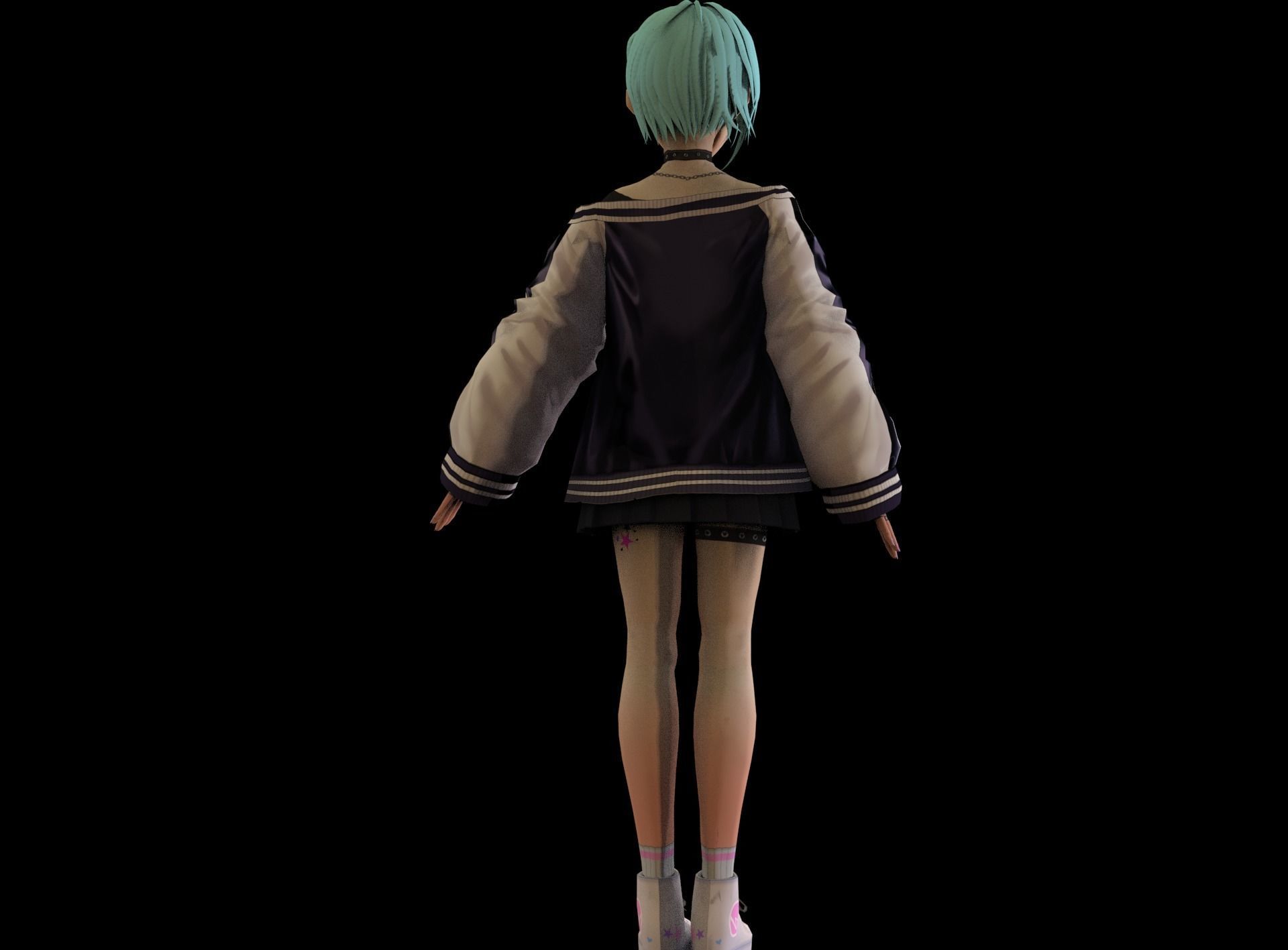 game ready Low Poly Anime Character 10 Low-poly 3D model_5
