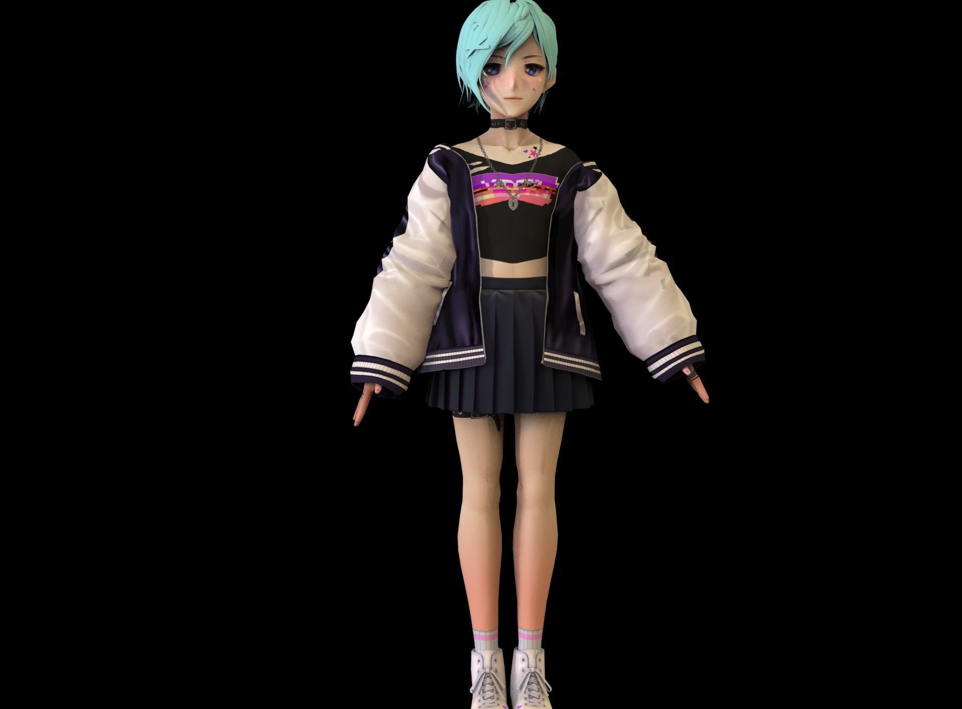 game ready Low Poly Anime Character 10 Low-poly 3D model_1