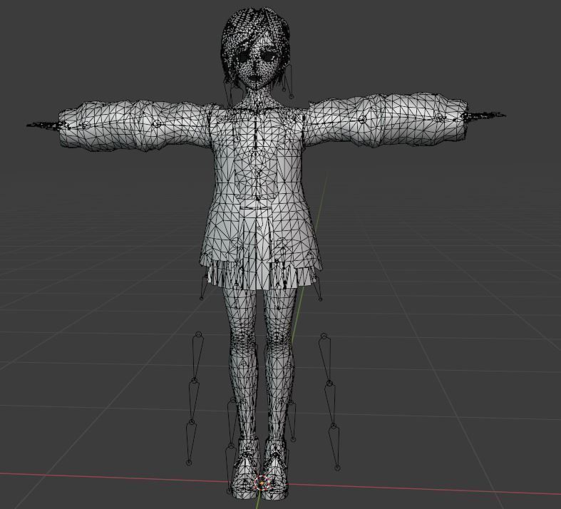 game ready Low Poly Anime Character 10 Low-poly 3D model_7