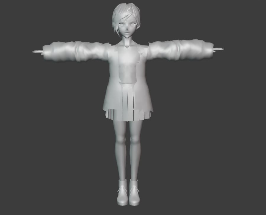 game ready Low Poly Anime Character 10 Low-poly 3D model_8