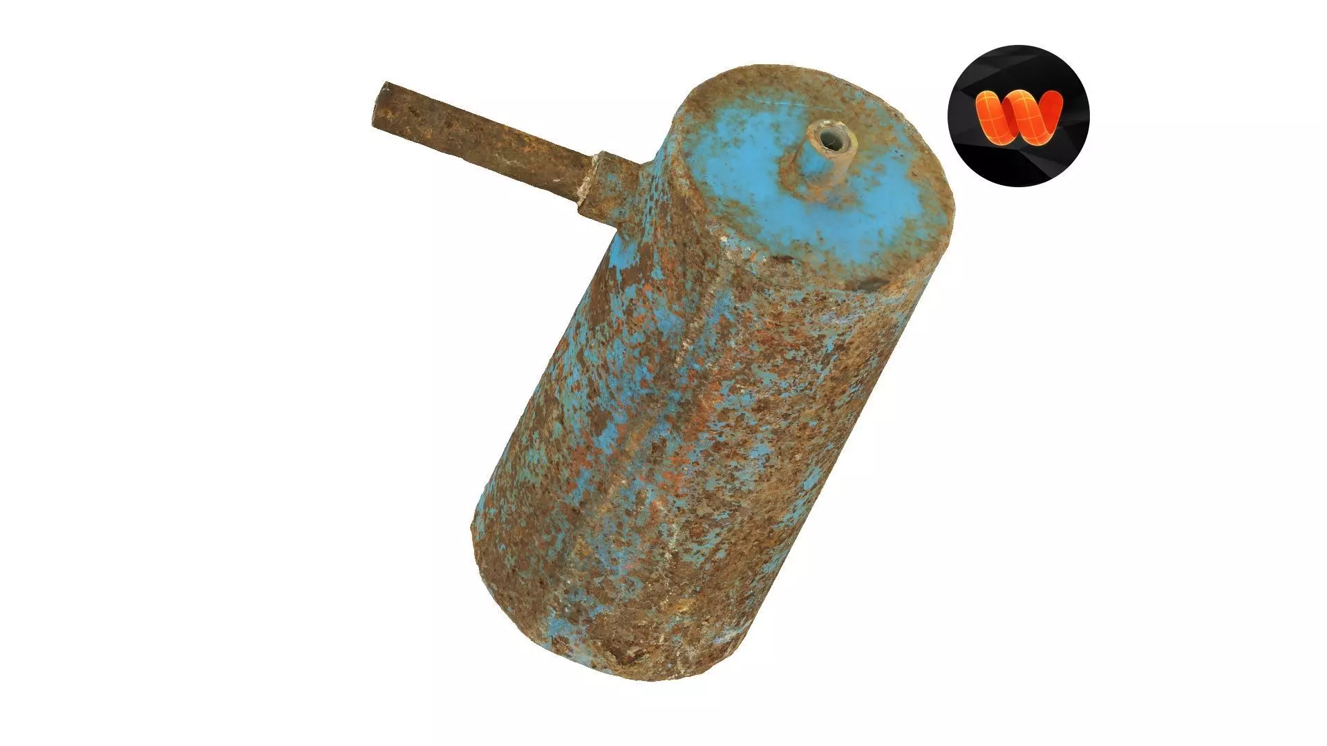 Rusty Metal Cylinder Raw Scanned 3D model_0