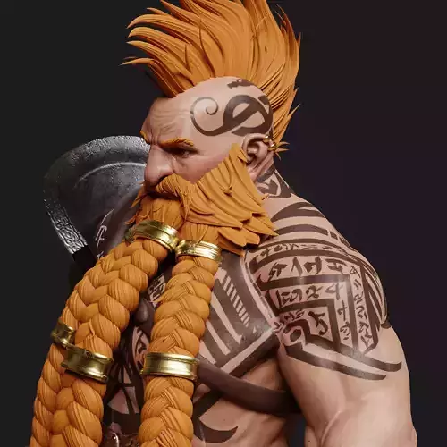 Dwarf One-Arm Warrior 3D model