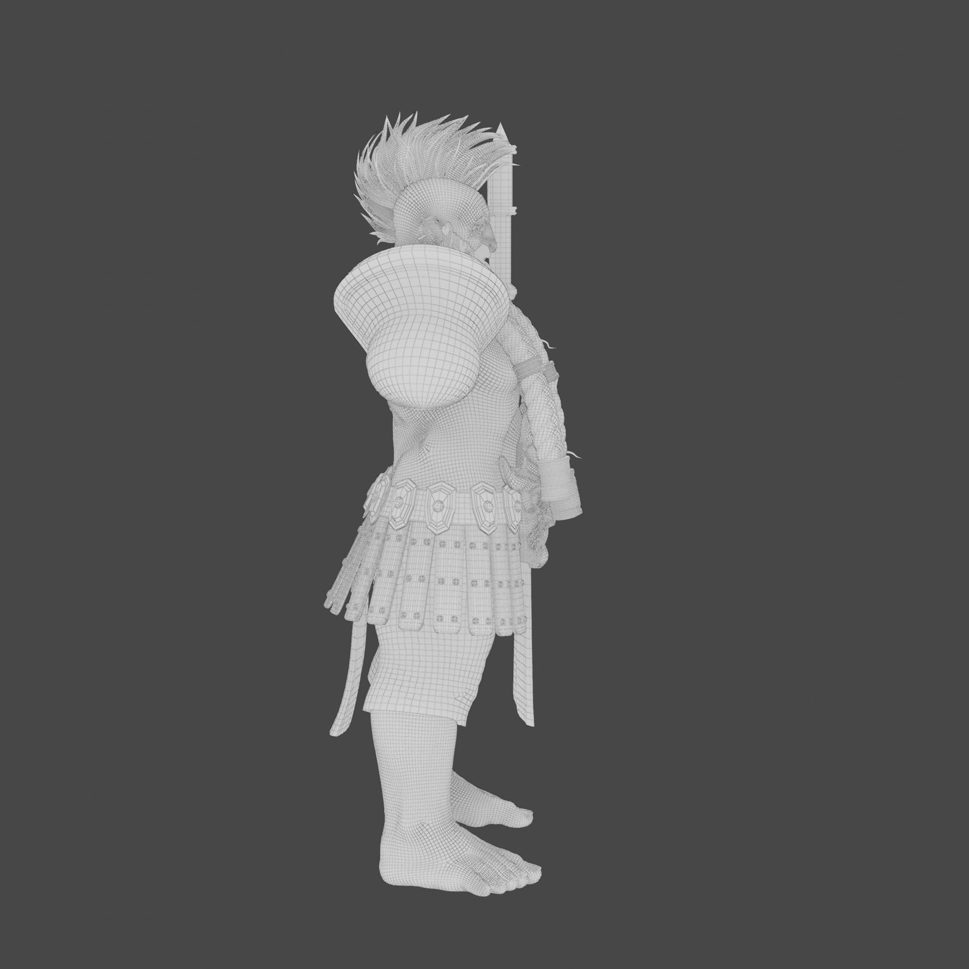 Dwarf One-Arm Warrior 3D model_9