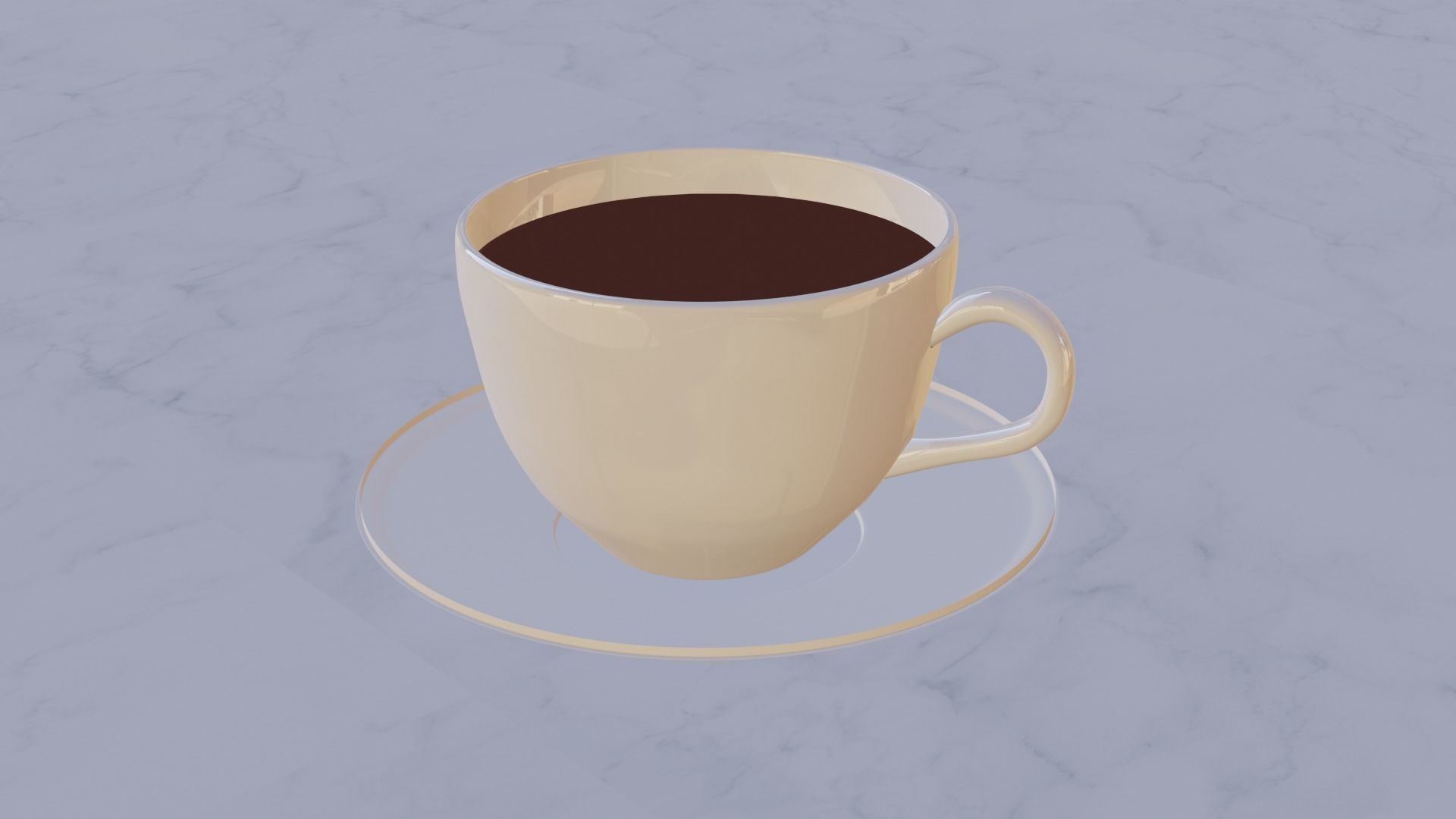 Donut and Coffe Low-poly 3D model_6